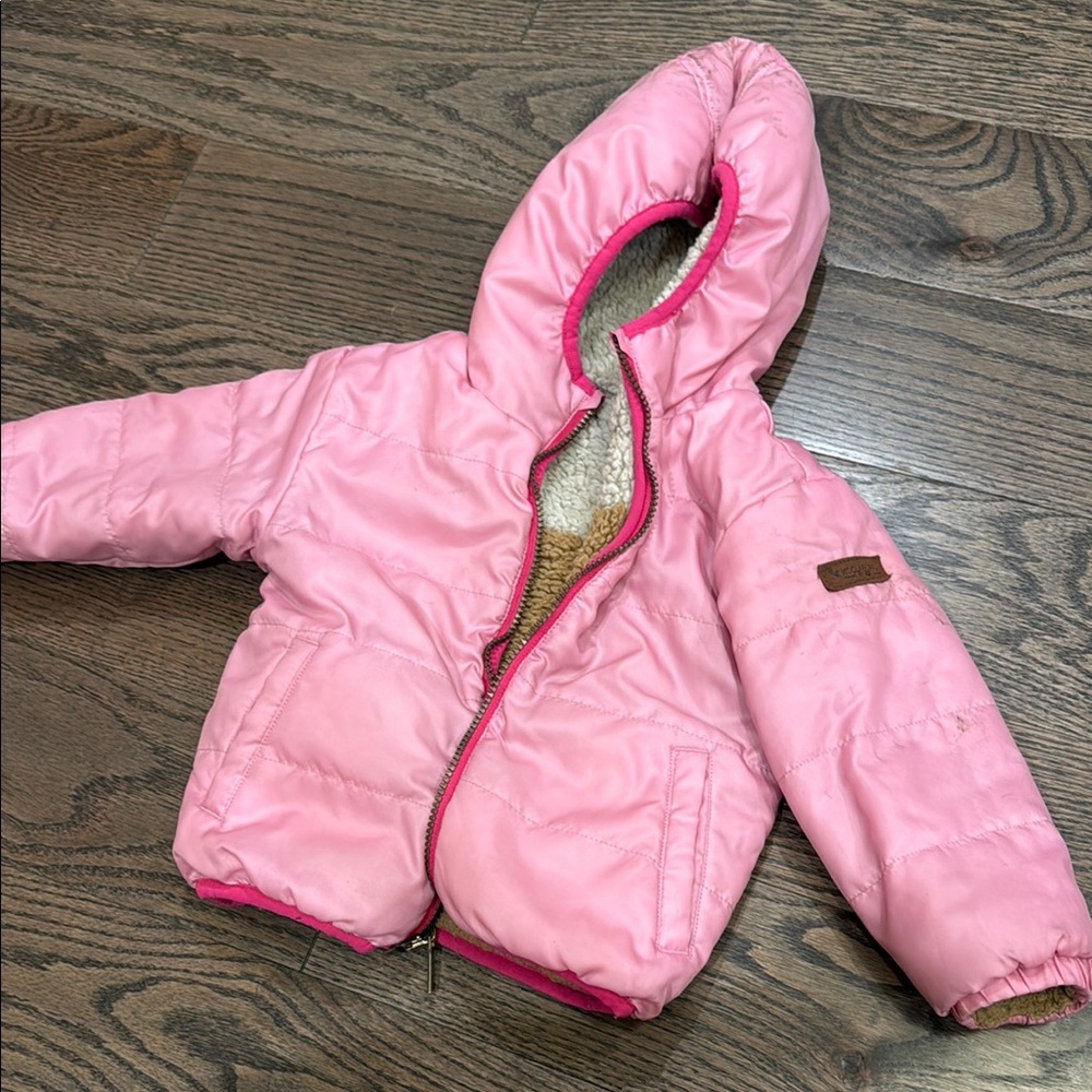 UGG koalaburra 2T double sided Pink Jacket with Tan Sherpa Lining